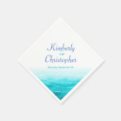 輝色彩の鮮やかく海の青い水の白い紙ナプキン スタンダードカクテルナプキン (角)