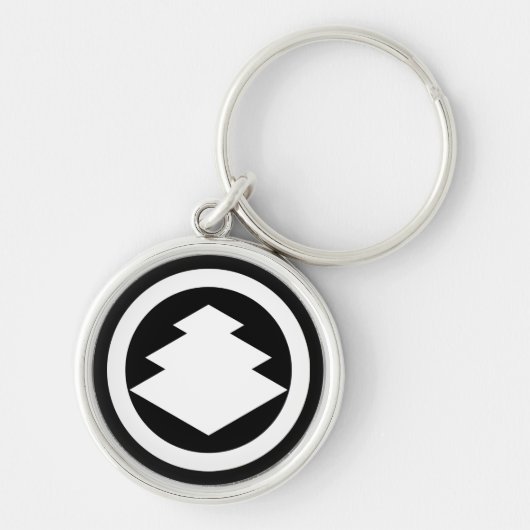 輪の中の3段式のシャクナゲ キーホルダー (正面)