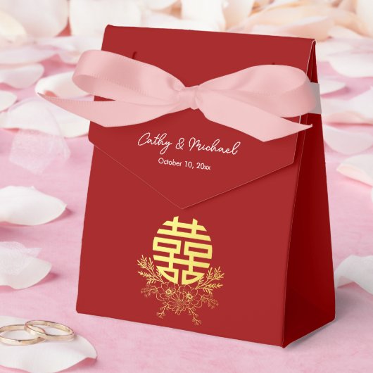輪の二重の幸福の中国の結婚花 フェイバーボックス (ウェディング)