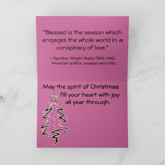 輪投げ可能なシュガープラムの妖精パーソナライズされた- シーズンカード (内部)