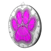 輪郭のあるピンク色の犬の足 ダーツボード (正面右)