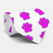 輪郭のあるピンク色の犬の足 ネクタイ (ロール)