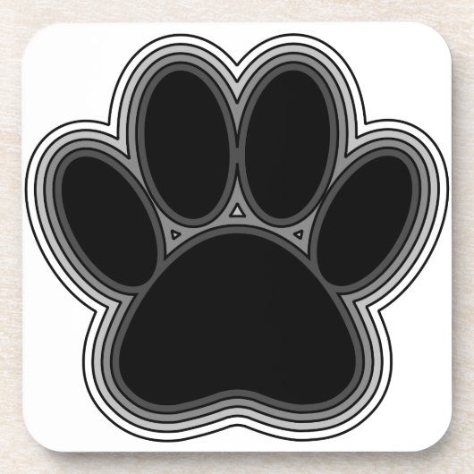 輪郭のある犬の足 コースター (正面)