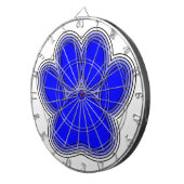 輪郭のある青い犬の足 ダーツボード (正面右)