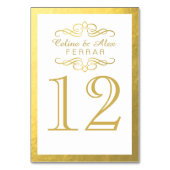 輪郭のテーブルとの渦巻形のな華麗さは|の白に番号を付けます テーブルナンバー (裏面)