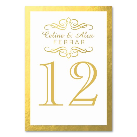 輪郭のテーブルとの渦巻形のな華麗さは|の白に番号を付けます テーブルナンバー (正面)