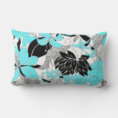 輪郭のハワイの熱帯ユリおよびプロテアの花柄 ランバークッション (裏面)