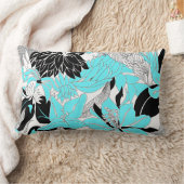 輪郭のハワイの熱帯ユリおよびプロテアの花柄 ランバークッション (ブランケット)