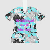 輪郭のハワイ熱帯ユリのプロテアのアロハワイシャツ オーナメント (裏面)