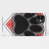 輪郭の付いた赤いハートの犬の足 Case-Mate iPhoneケース (裏面(横))