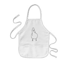 輪郭の芸術のスケッチ、アヒルの着色のエプロン