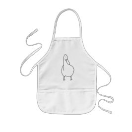 輪郭の芸術のスケッチ、アヒルの着色のエプロン 子供用エプロン