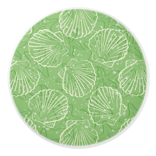 輪郭の貝殻 セラミックノブ (正面)