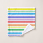 輪郭を描かれたストライプな虹 バスタオルセット (ウォッシュタオル)