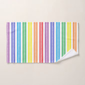 輪郭を描かれたストライプな虹 バスタオルセット (ハンドタオル)