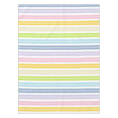 輪郭を描かれたストライプのパステルの虹 テーブルクロス (正面)