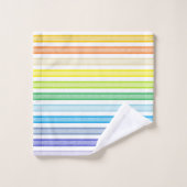 輪郭を描かれたストライプより広いスペクトルの虹 バスタオルセット (ウォッシュタオル)