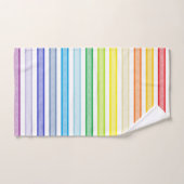 輪郭を描かれたストライプより広いスペクトルの虹 バスタオルセット (ハンドタオル)