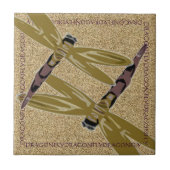 輪郭を描かれたトンボの芸術 タイル (正面)