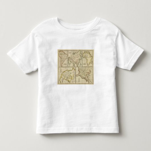 輪郭アジア、Sアメリカ、等 トドラーTシャツ (正面)