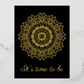 輪郭マンダラ – ヴィンテージスタイル4 箔招待状ポストカード (正面)