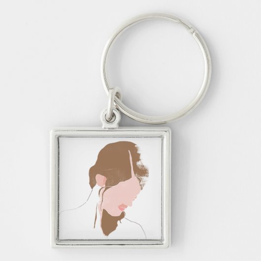 輪郭モダンポートレート キーホルダー (正面)