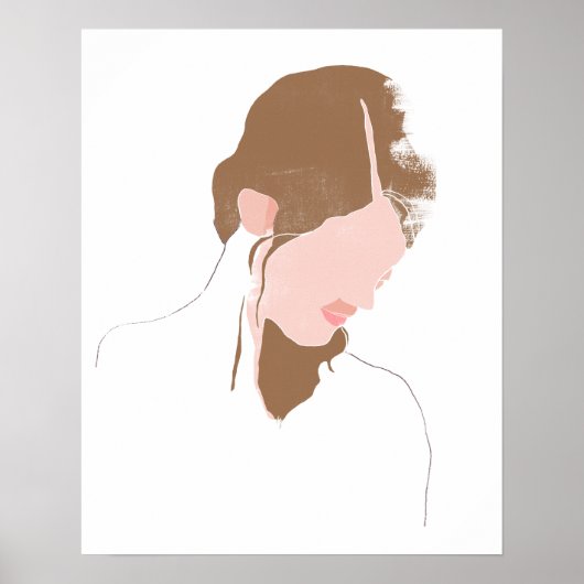 輪郭モダンポートレート ポスター (正面)