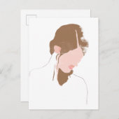 輪郭モダンポートレート ポストカード (正面/裏面)