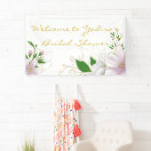 輪郭モダン付きソフトピンクブライダルシャワーバナー 横断幕 (インサイチュ)