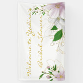 輪郭モダン付きソフトピンクブライダルシャワーバナー 横断幕 (縦)