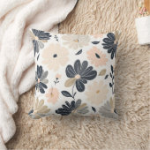 輪郭モダン付きミニマル花はっきりした柄 クッション (ブランケット)