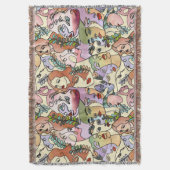 輪郭モダン線ドードルスケッチアート スローブランケット (正面縦)