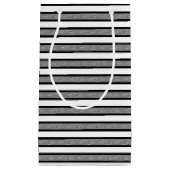 輪郭付きストライプ（黒と灰色） スモールペーパーバッグ (正面)