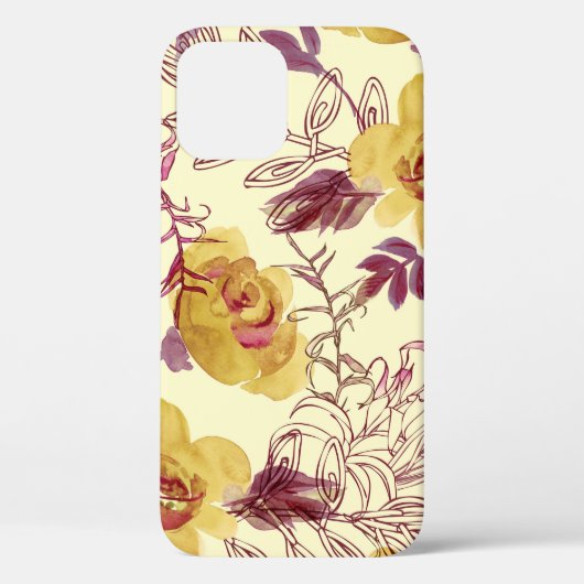 輪郭付き水彩シームレスパターン Case-Mate iPhoneケース (裏面)