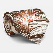 輪郭付き水彩ヴィンテージ花模様 ネクタイ (ロール)