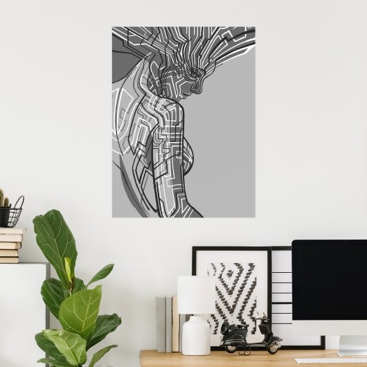 輪郭 ポスター (ホームオフィス)