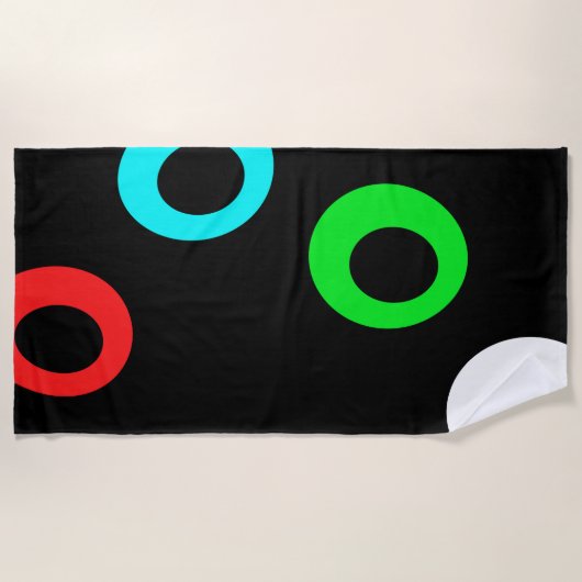 輪飛んでいる輪 ビーチタオル (正面)