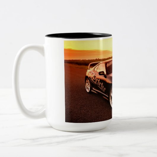 輸入のレーサーの上のコーヒー・マグ ツートーンマグカップ (左)