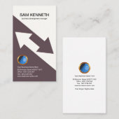 輸出入の矢のモダンでシックなマーケティング 名刺 (正面/裏面)