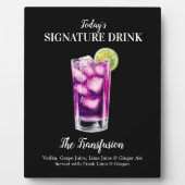 輸液カクテルバードリンクパーソナライズされた標識 フォトプラーク (正面)