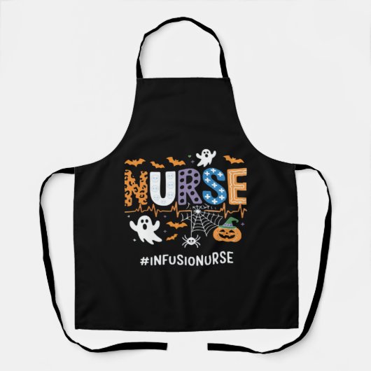 輸液ナース授乳式聴診器ハロウィンエッセン エプロン (正面)