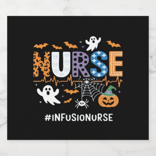 輸液ナース授乳式聴診器ハロウィンエッセン スパークリングワインラベル (シングルラベル)