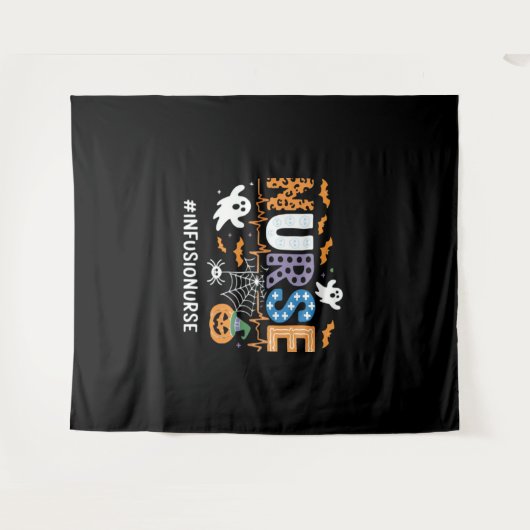 輸液ナース授乳式聴診器ハロウィンエッセン タペストリー (正面(横))