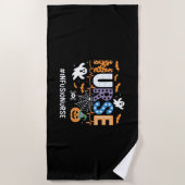 輸液ナース授乳式聴診器ハロウィンエッセン ビーチタオル (正面)