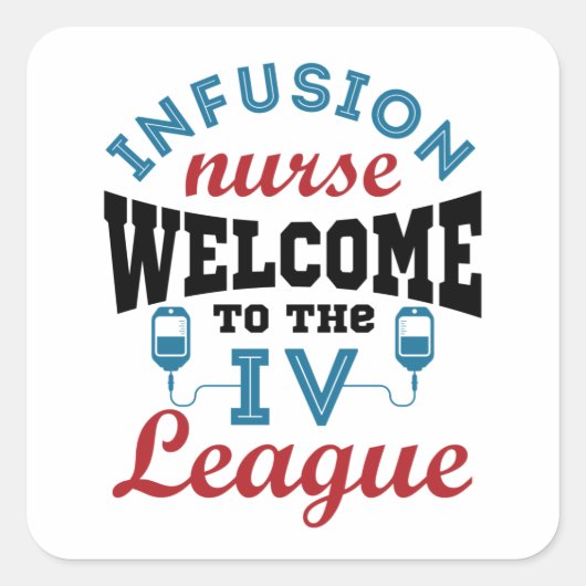 輸液ナースI.V.リーグへようこそ スクエアシール (正面)