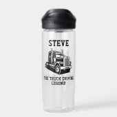 輸送おもしろいセミトラック駆動名前をカスタムする ウォーターボトル (背面)