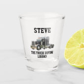 輸送おもしろいセミトラック駆動名前をカスタムする ショットグラス (正面)