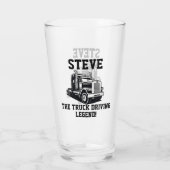 輸送おもしろいセミトラック駆動名前をカスタムする タンブラーグラス (裏面)