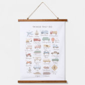 輸送アルファベットABCキッズルームデコール 吊り下げ型タペストリー (正面)