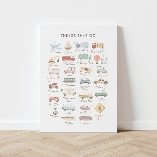 輸送アルファベットABCキッズルーム キャンバスプリント